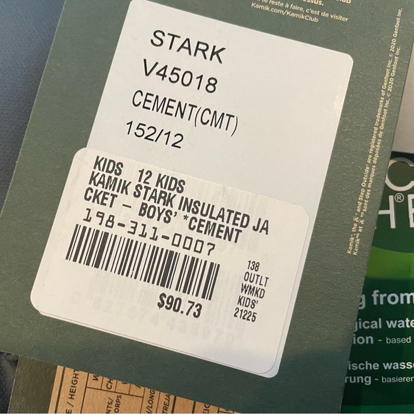 New Kamik Stark Boys Size 12 Winter Jacket in Color Cement (Slate Blue) - Picture 14 of 16